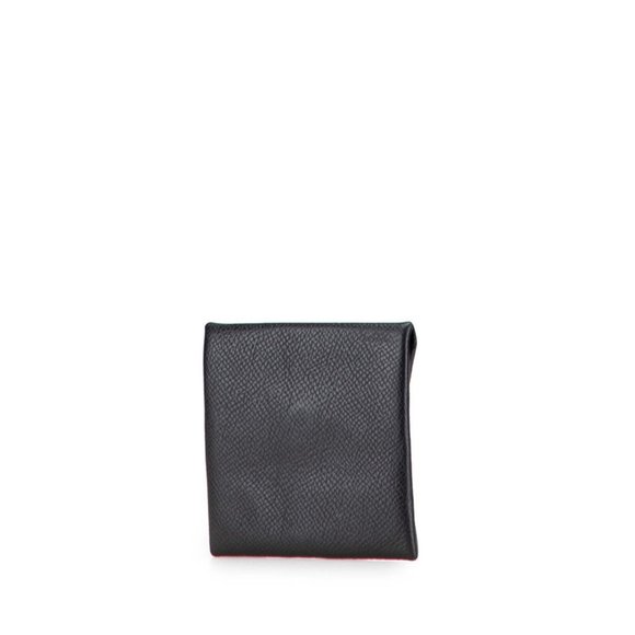 Hermès Bastia Wallet/Coin Case Black Epsom Leather Women's HERMES
